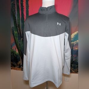 Under Armour ColdGear Sweatshirt Mens Large Gray Golf 1/4 Zip Pullover MSRP $75